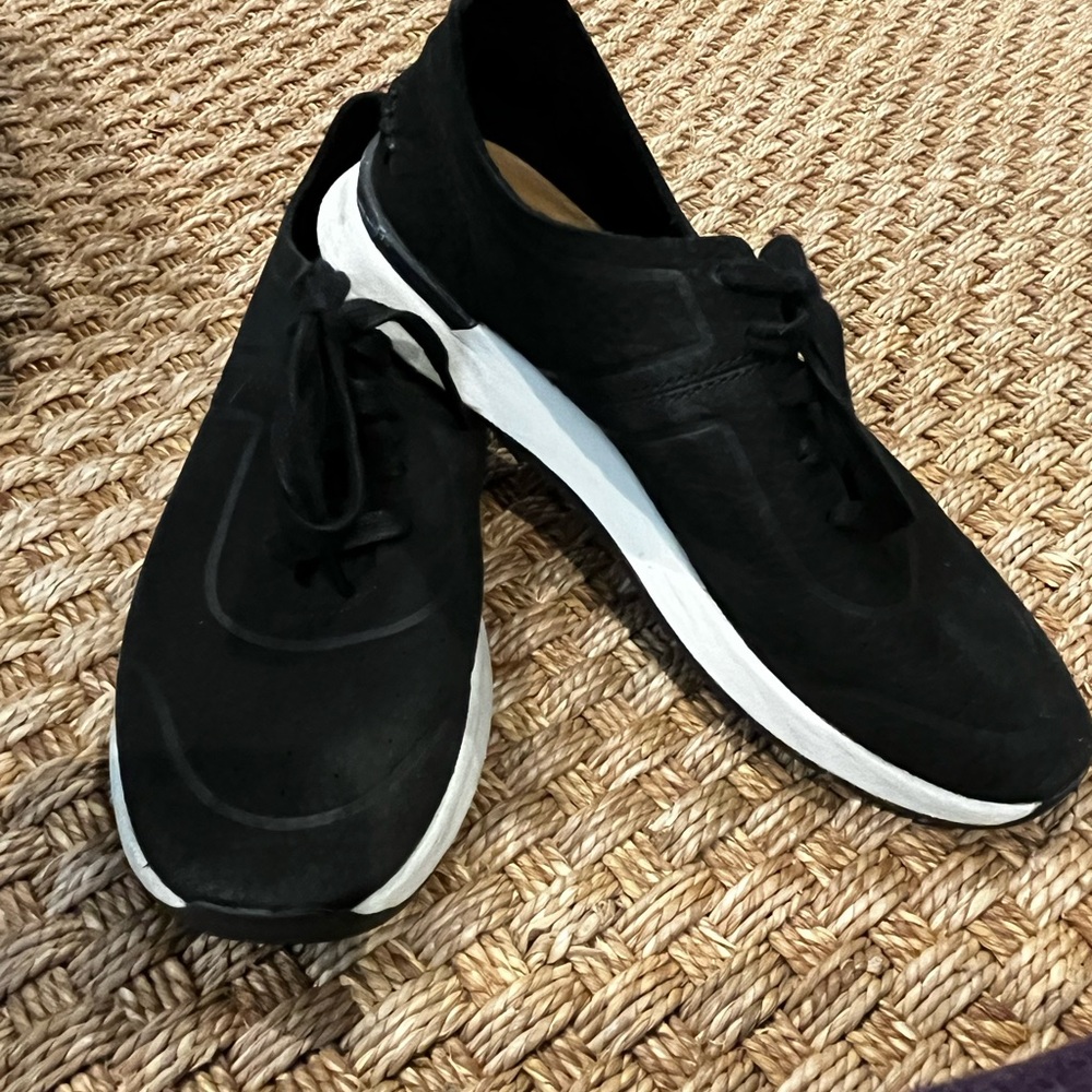 UGG Suede Women's Black Sneakers with White Sole